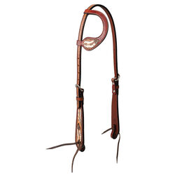 Weaver Equine Turquoise Cross Coco Feather Sliding Ear Headstall