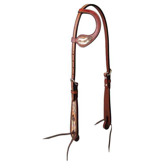 Weaver Equine Turquoise Cross Coco Feather Sliding Ear Headstall image number null