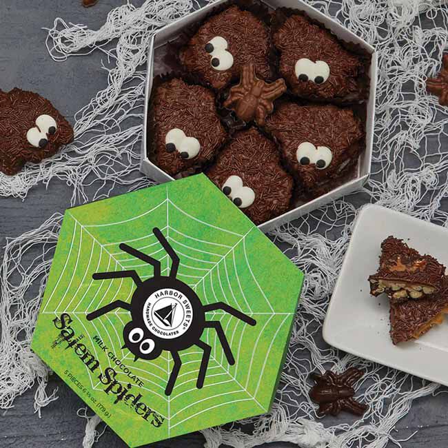 Harbor Sweets Dark Horse Chocolates Salem Spiders - Milk Chocolate - 5 Pieces image number null