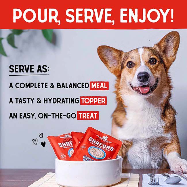 Stella & Chewy's Shredrs Meal or Topper for Dogs - Beef & Salmon Recipe in Broth - 2.8 oz image number null