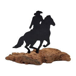 Metal Mazing Burlwood Sculpture - Handmade in NH - Standing Cowboy