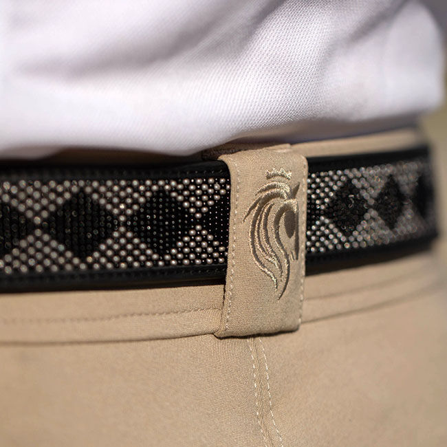 Equinavia Women's Estelle Hand-Beaded Belt - Black/Silver image number null