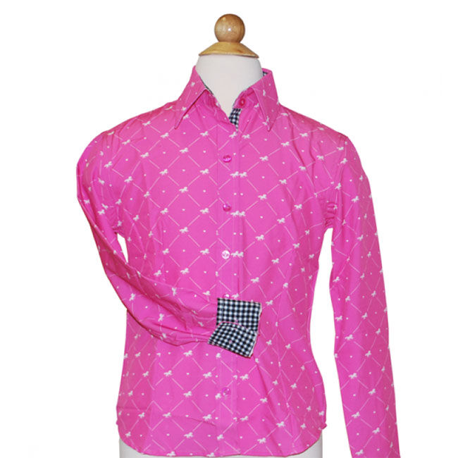 RHC Equestrian Kids' Microfiber Horse Show Shirt - Pink image number null