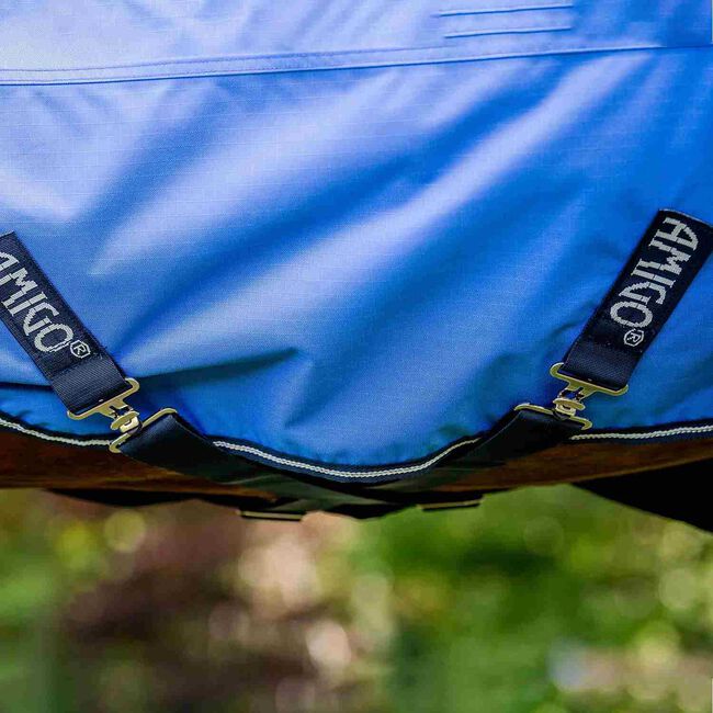 Horseware Amigo Hero Ripstop Turnout (0g Lite) - Blue/Navy & Grey - Closeout image number null