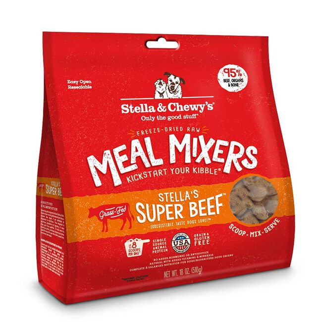 Stella & Chewy's Super Beef Freeze-Dried Meal Mixer Dog Food - 18oz image number null