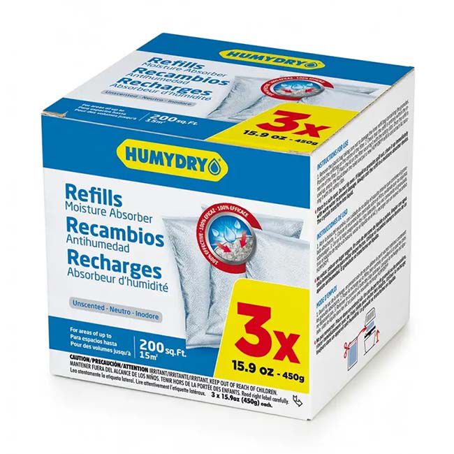 HUMYDRY Moisture Absorber Refills - Unscented - 15.9 oz - 3-Pack image number null