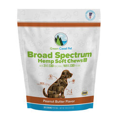 Green Coast Pet Full-Spectrum Hemp Soft Chews for Dogs- Peanut Butter Flavor - 3 oz