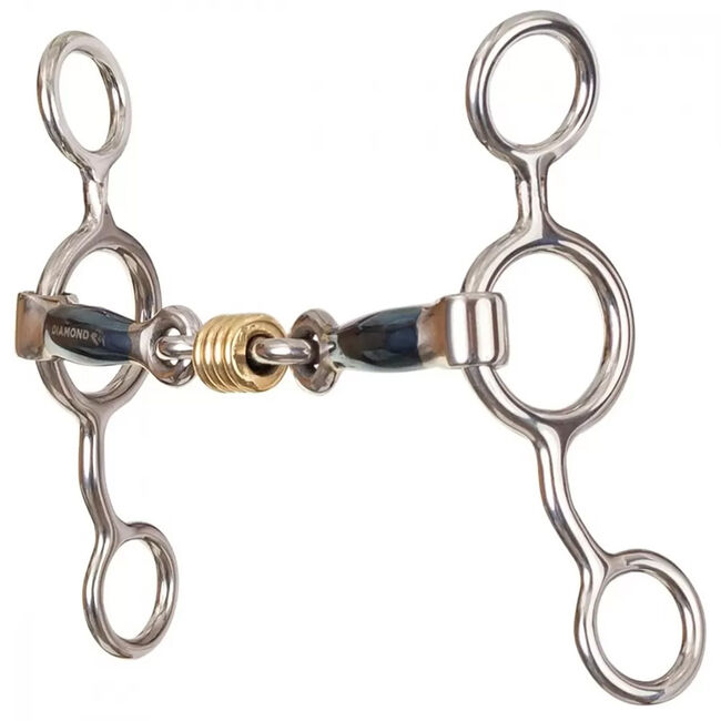 Reinsman Diamond R Jr. Cowhorse 3-Piece Smooth Bit with Dogbone & Rings image number null