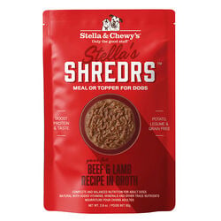 Stella & Chewy's Shredrs Meal or Topper for Dogs - Beef & Lamb Recipe in Broth - 2.8 oz