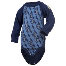 Janus Baby Wool Blend Patterned Onesie - Blue - Closeout