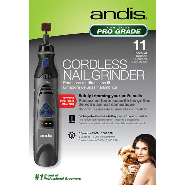 Andis EasyClip Cordless Nail Grinder 6-Speed, 11-Piece Kit image number null
