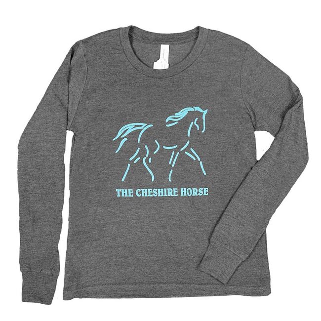 Cheshire Horse Kids' Long Sleeved Tee with Blue Logo image number null