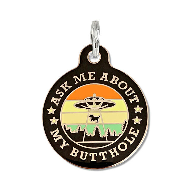 Bad Tags Dog ID Tag - Ask Me About - Closeout image number null