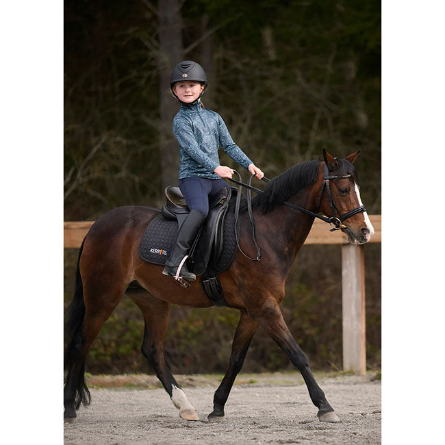 Kerrits Kids' Traverse Quarter Zip Fleece Tech Top - Nightfall Fantasy Fillies image number null