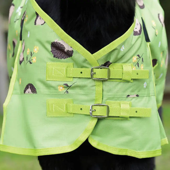 Saxon 600D Pony Standard Neck Lite Turnout Sheet - Hedgehogs & Flowers Print - Closeout image number null