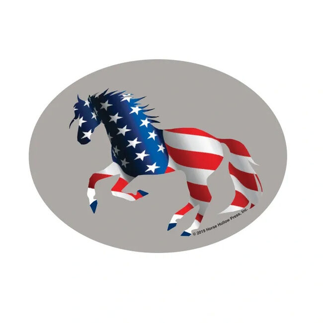 Horse Hollow Press "Patriotic Horse" Oval Sticker image number null