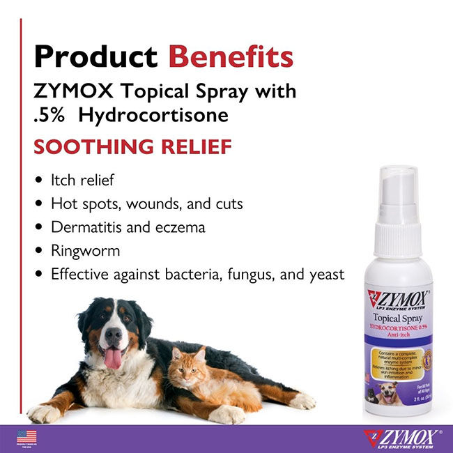 ZYMOX Topical Spray with 0.5% Hydrocortisone - 2 oz image number null