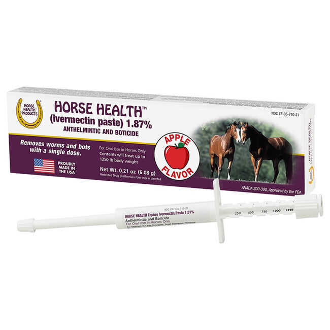 Horse Health Products Equine Ivermectin 1.87% Paste Dewormer - Apple Flavor - 0.21 oz image number null