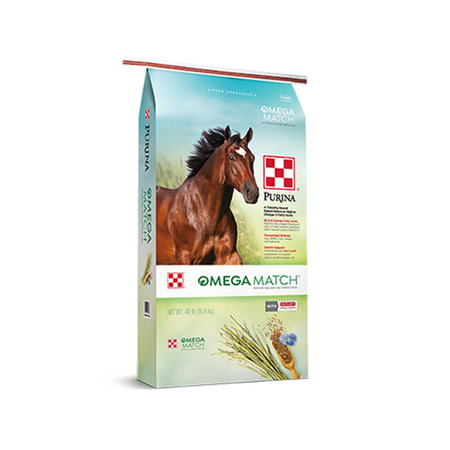 Purina Omega Match Ration Balancing Horse Feed, 40lb image number null