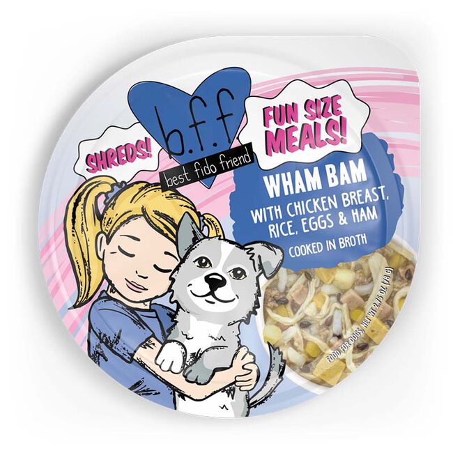 Weruva BFF Fun Size Meal Dog Food - Wham Bam with Chicken Breast, Rice, Eggs & Ham Cooked in Broth - 2.75 oz image number null