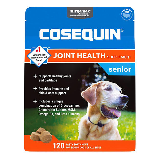 Nutramax Cosequin for Senior Dogs Joint Health Supplement, Contains Glucosamine for Dogs, Plus Chondroitin, MSM, Omega-3s and Beta-Glucan, Supports Joint, Skin and Coat, and Immune Health, Soft Chews image number null