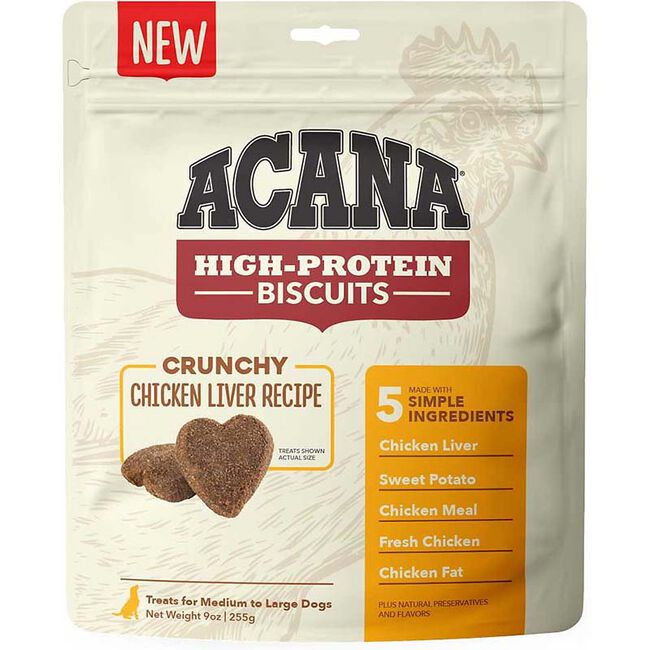 ACANA High-Protein Grain-Free Dog Treat Biscuits - Chicken Liver image number null