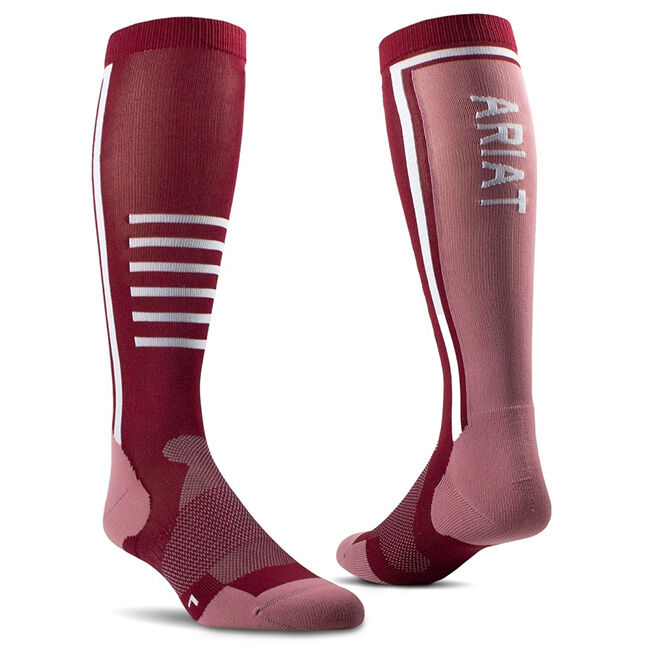 Ariat AriatTEK Slimline Performance Socks - Tawny Port/Twilight Mauve image number null