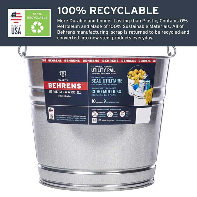 Behrens Galvanized Pail - 10-Quart Capacity image number null
