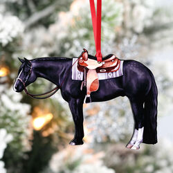 Classy Equine Ornament - Black Western Quarter Horse
