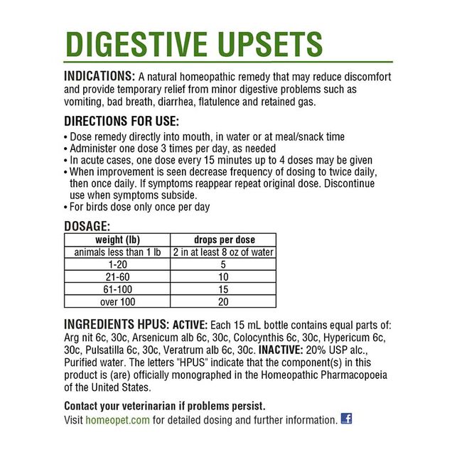 HomeoPet Digestive Upsets - Homeopathic Digestive Support for Pets - 15 mL image number null