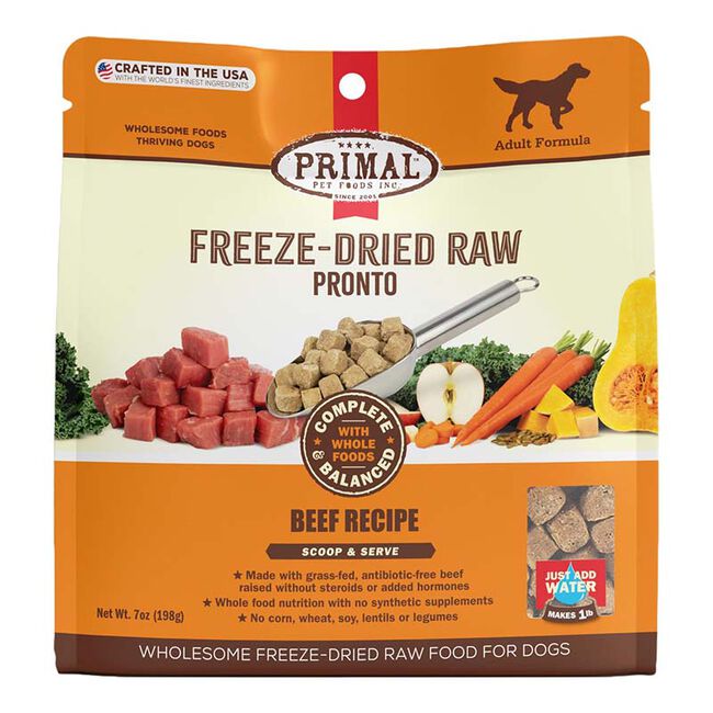 Primal Pronto Freeze-Dried Raw Dog Food Beef Recipe The