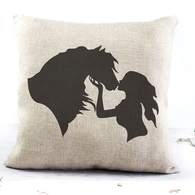 Classy Equine Pillow Cover - Horse Kisses image number null