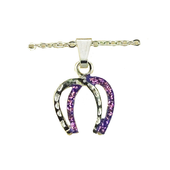 Finishing Touch of Kentucky Purple Glitter Horseshoe Necklace image number null