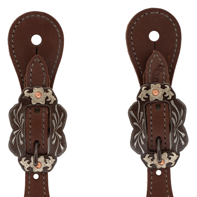 Weaver Equine Dusk Collection Women's Buckstitch Spur Straps in Oiled Hermann Oak Leather image number null