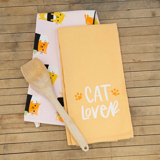 Pearhead Cat Lover & Sushi Cats Tea Towel Set image number null
