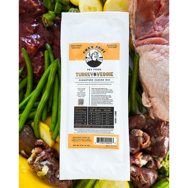 Oma's Pride Frozen Raw Dog Food - Turkey & Veggie Mix image number null