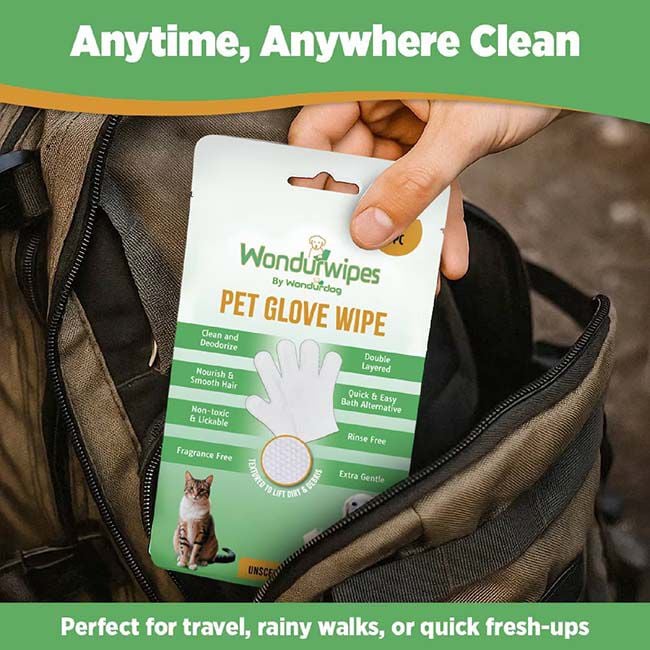 Wondurdog Wondurwipes - Deodorizing Dog & Cat Wipes - 6-Count image number null
