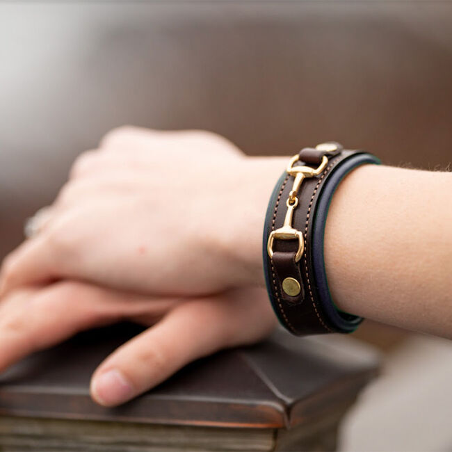 Tory Leather Padded Leather Snaffle Bit Bracelet image number null