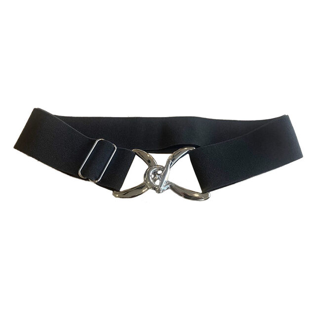 Anademi Stretch Belt with Silver-Tone Stirrup Buckle - Solids image number null
