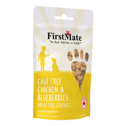 FirstMate Grain-Free Dog Cookies - Cage-Free Chicken & Blueberries - 8 oz