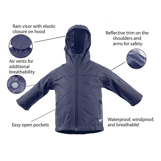 Splashy Kids' Lightweight Rain Coat - Navy image number null