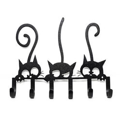 Metal Mazing Key Holder - Handmade in NH - Peeking Cats
