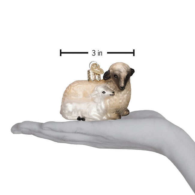 Old World Christmas Sheep With Lamb Ornament image number null