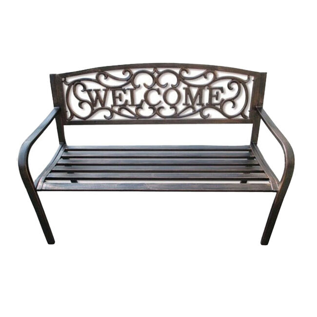 Backyard Expressions Welcome Garden Bench image number null