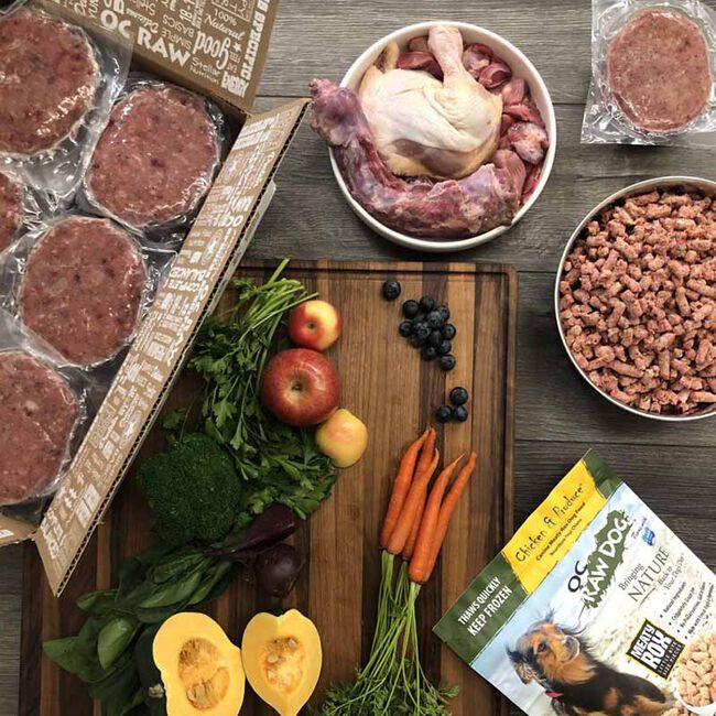 OC Raw Frozen Raw Dog Food Patties - Duck & Produce Recipe image number null