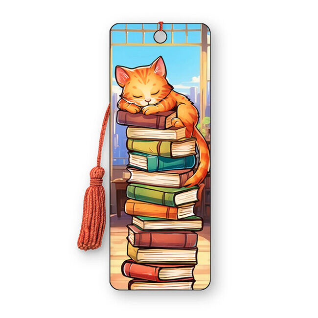 Artgame 3D Bookmark - Cat Books image number null