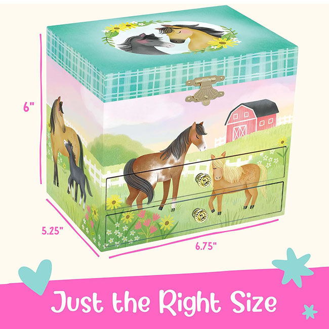 Giggle & Honey 2-Drawer Musical Jewelry Box - Dancing Horse image number null