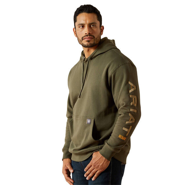 Ariat Men's Rebar Graphic Hoodie - Grape Leaf/Dried Herb image number null