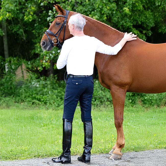 KL Select Men's Evan Full Seat Breeches - Navy/Black image number null