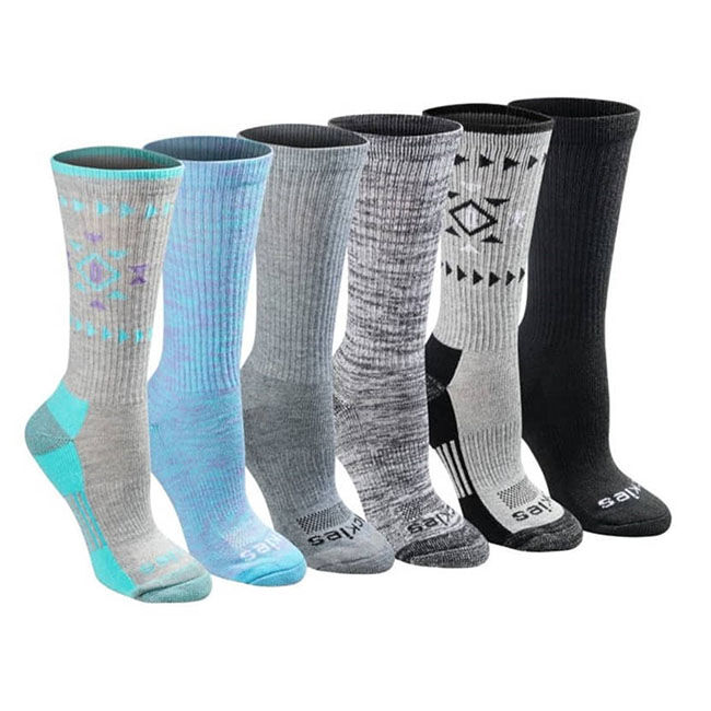 Dickies Women's DRI-TECH Crew Socks - Assorted Gray - 6 Pairs image number null